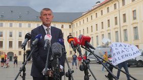 Premiér Andrej Babiš (ANO) po schůzce na Hradě (11. 7. 2019)