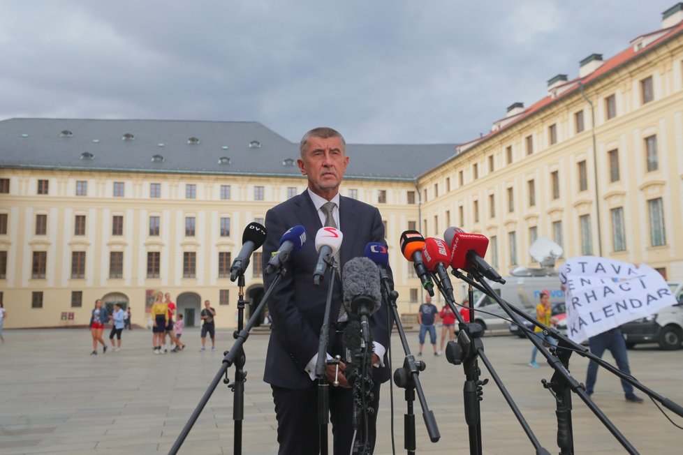 Premiér Andrej Babiš (ANO) po schůzce na Hradě (11. 7. 2019)