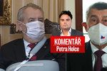 Prezident Miloš Zeman (vlevo) a premiér Andrej Babiš (ANO) při projevech k 28. říjnu