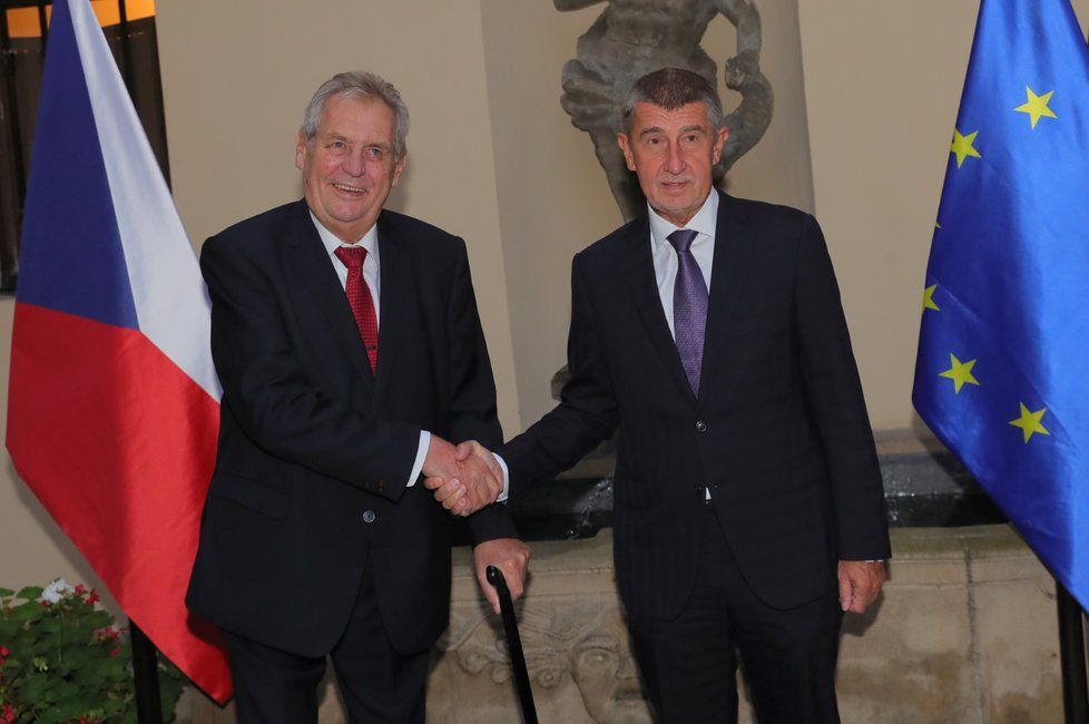 Prezident Miloš Zeman dorazil za premiérem Andrejem Babišem (ANO) kvůli státnímu rozpočtu. (19. 9. 2018)