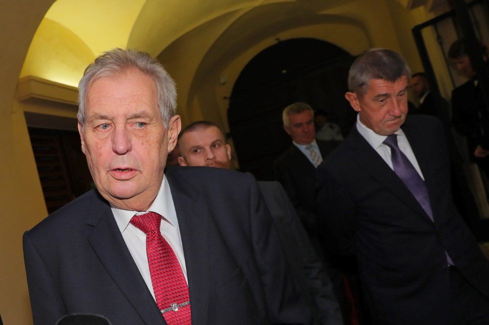 Prezident Miloš Zeman dorazil za premiérem Andrejem Babišem (ANO) kvůli státnímu rozpočtu. (19. 9. 2018)