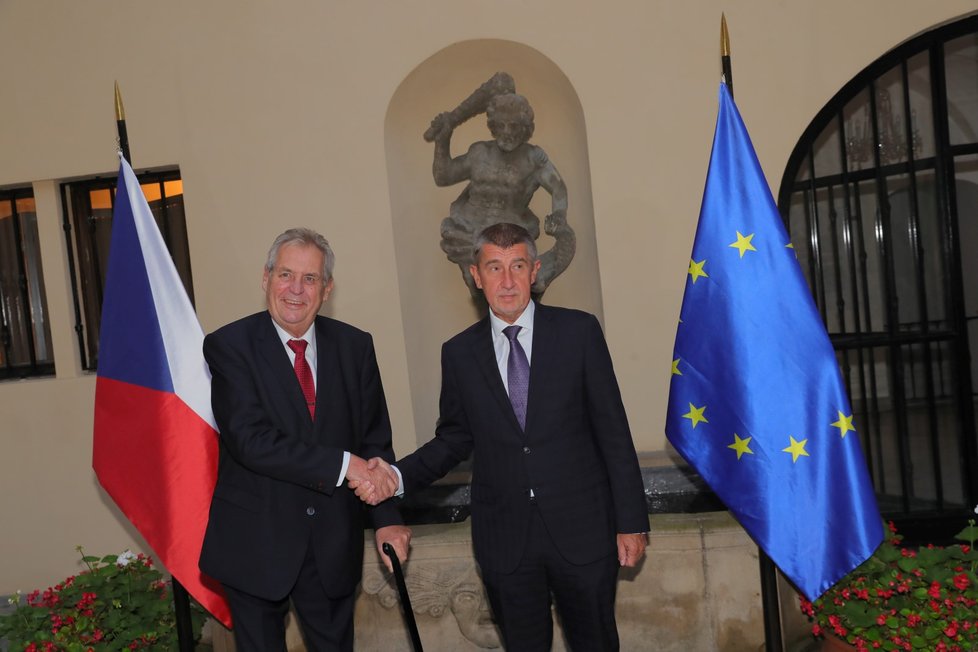 Prezident Miloš Zeman dorazil za premiérem Andrejem Babišem (ANO) kvůli státnímu rozpočtu (19. 9. 2018)