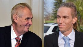 Prezident Miloš Zeman a šéf Pirátů Ivan Bartoš.