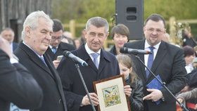 Prezident Zeman přijel na Čapí hnízdo Andreje Babiše.