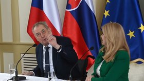 Tisková konference v Grand hotelu Kempinski, druhý den návštěvy prezidenta Miloše Zemana na Slovensku. (7. 2. 2023)