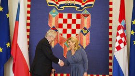 Prezindet Miloš Zeman s prezidentkou Kolindou Grabar-Kitarović