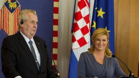 Prezident Miloš Zeman s prezidentkou Kolindou Grabar-Kitarović