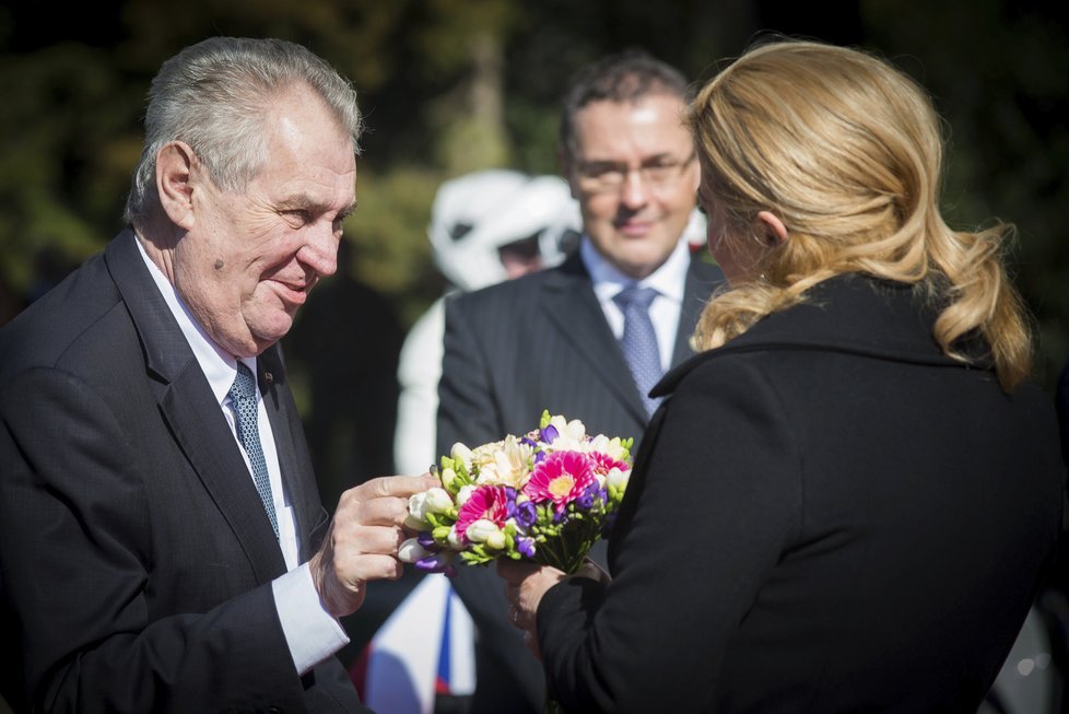 Prezident Miloš Zeman s prezidentkou Kolindou Grabar-Kitarović