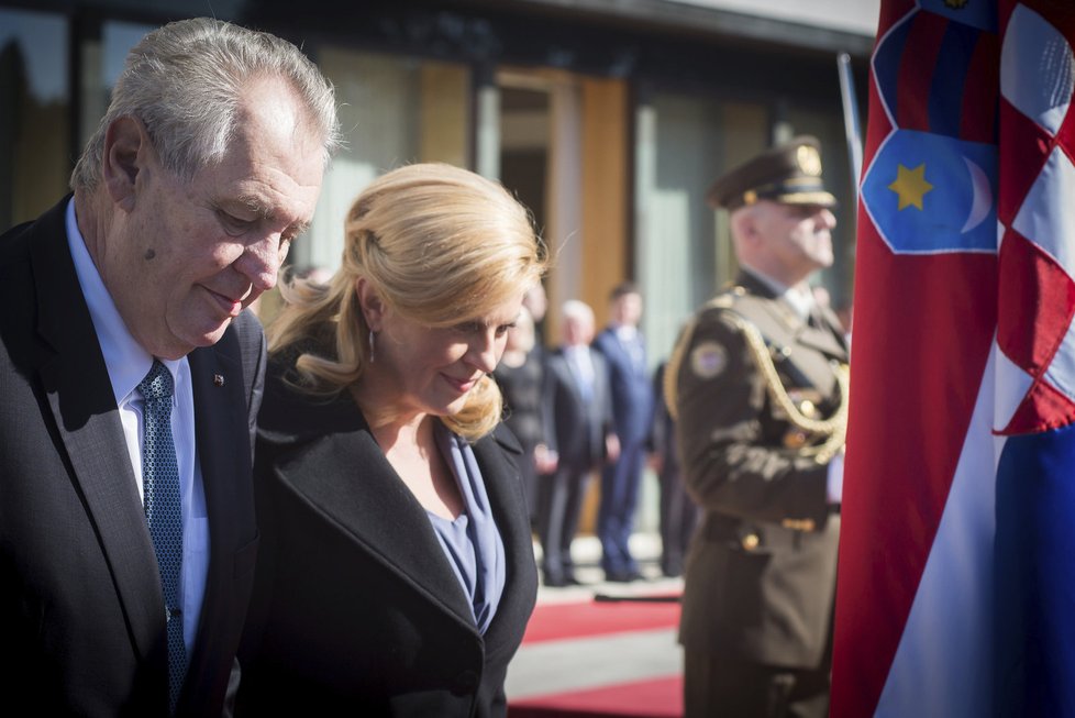 Prezident Miloš Zeman s prezidentkou Kolindou Grabar-Kitarović