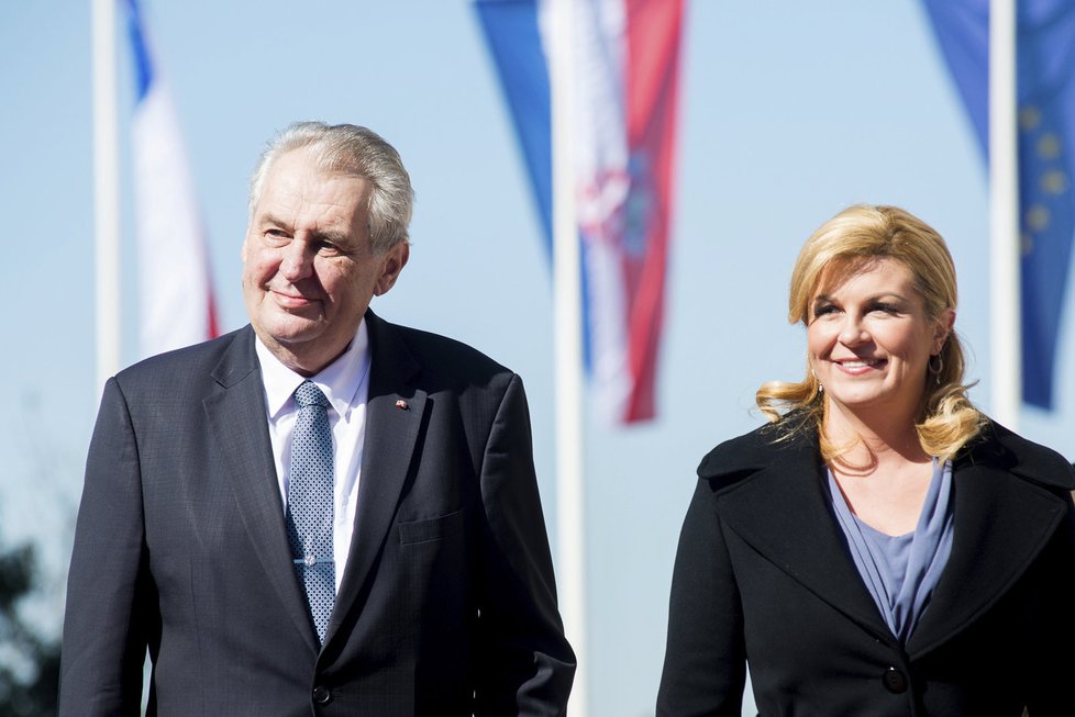 Prezident Miloš Zeman s prezidentkou Kolindou Grabar-Kitarović