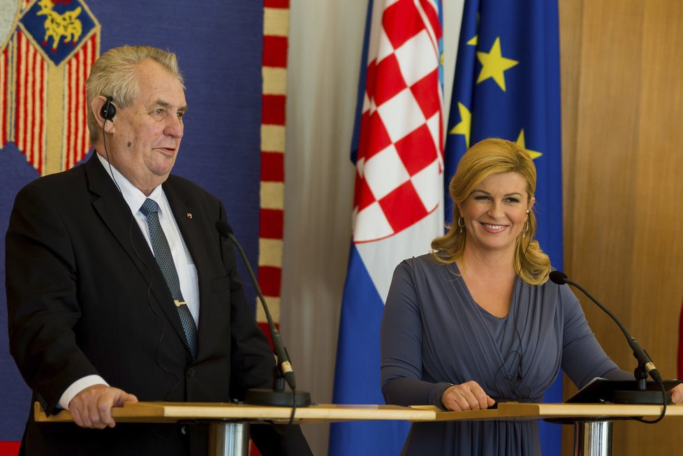 Prezindet Miloš Zeman s prezidentkou Kolindou Grabar-Kitarović