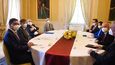 Prezident republiky Miloš Zeman v Lánech přivítal představitelku běloruské opozice Svjatlanu Cichanouskou (8. 6. 2021)