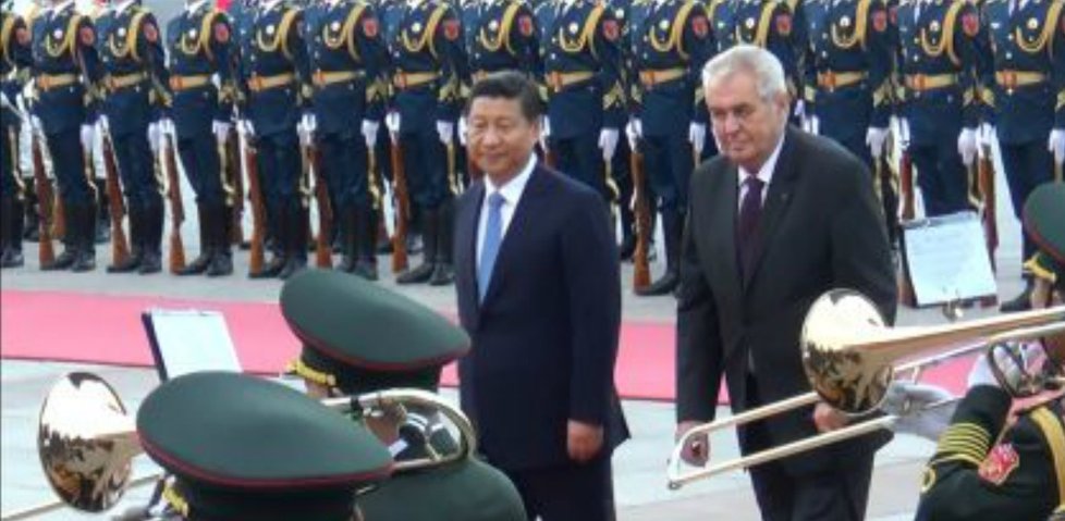 Zeman s čínským prezidentem.
