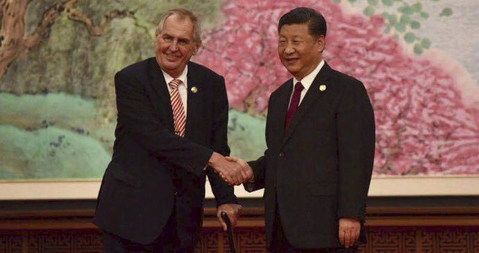 Český a čínský prezident během oficiální návštěvy (4.11.2018)