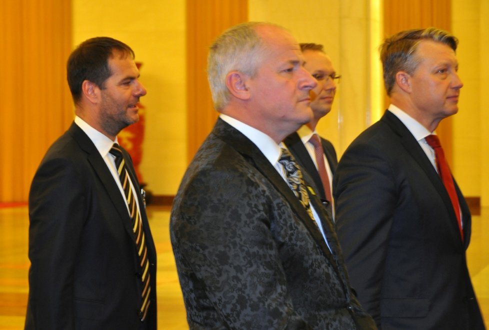 Členem Zemanovy delegace v Číně byl mimo jiné finančník Jiří Šmejc (vlevo; 28. 4. 2019)