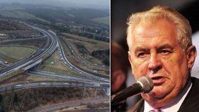 Miloš Zeman na otevření posledního úseku dálnice D8