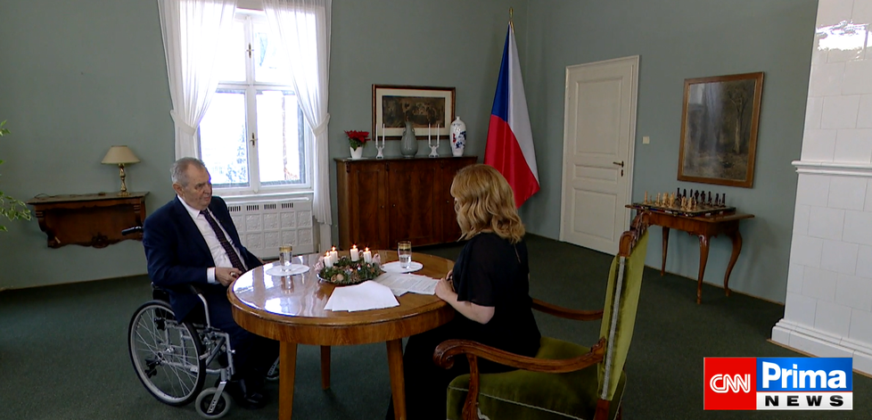 Miloš Zeman v pořadu Partie na CNN Prima News (18. 12. 2022)