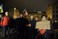 Prezidente, odejděte! Na Hradě je další demonstrace proti Zemanovi