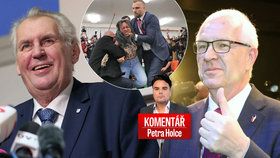 Prezident Miloš Zeman, nahatý útok a jeho sok Jiří Drahoš