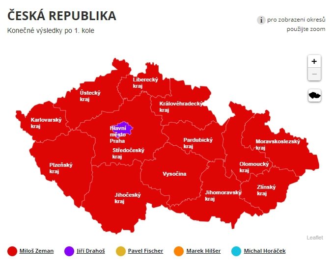 Rozdělení republiky na příznivce Miloše Zemana a Jiřího Drahoše