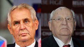 Český prezident Miloš Zeman a někdejší vůdce SSSR Michail Gorbačov