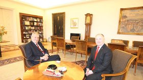 Michal Hašek se v úterý 26. února 2019 sešel s prezidentem Milošem Zemanem (24. 2. 2019)