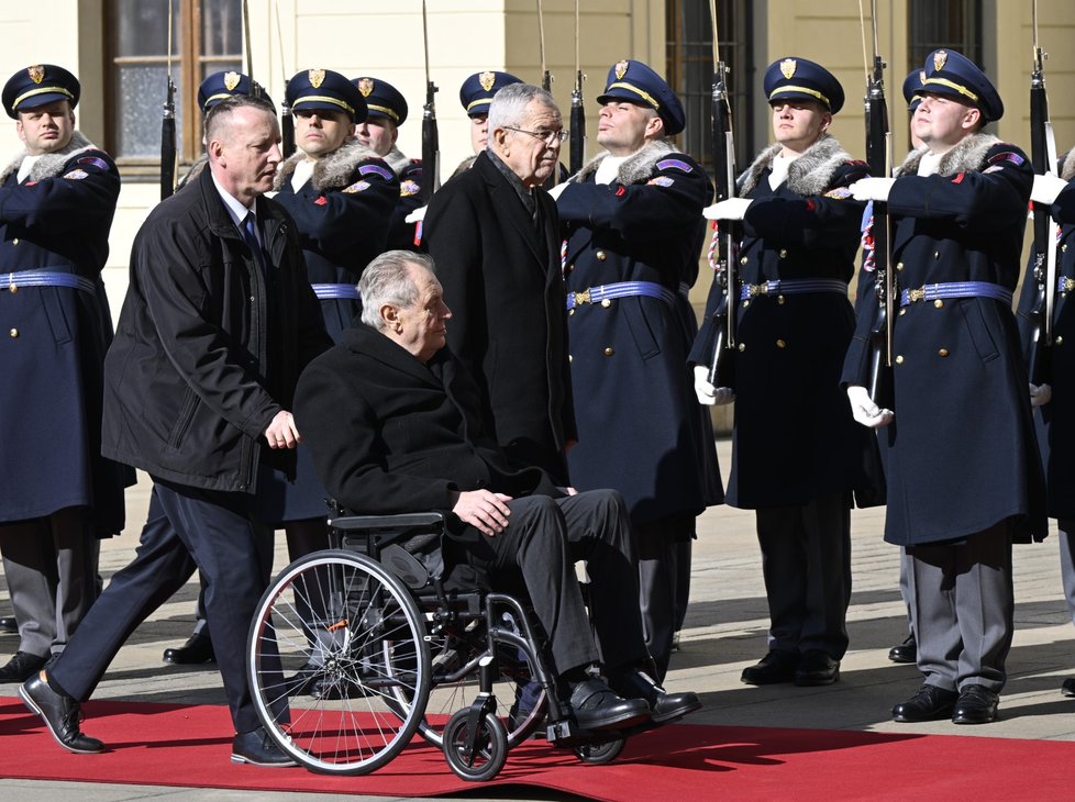 Prezident Miloš Zeman přijal na Pražském hradě rakouského prezidenta Alexandra Van der Bellena (2.3.2023)