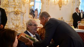Oslava 75. narozenin Miloše Zemana: Gratulace Andreje Babiše (ANO)