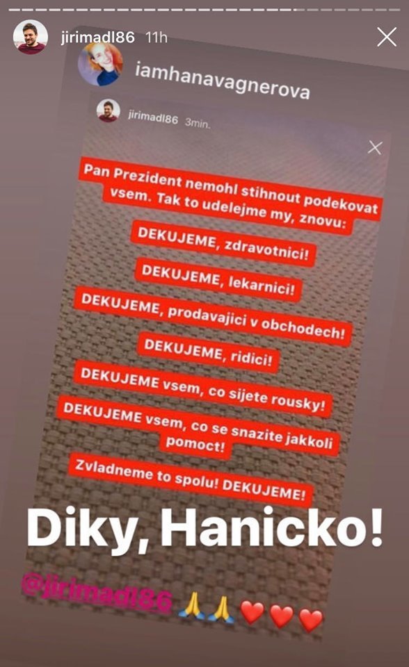 Herci sdílejí reakce na prezidenta