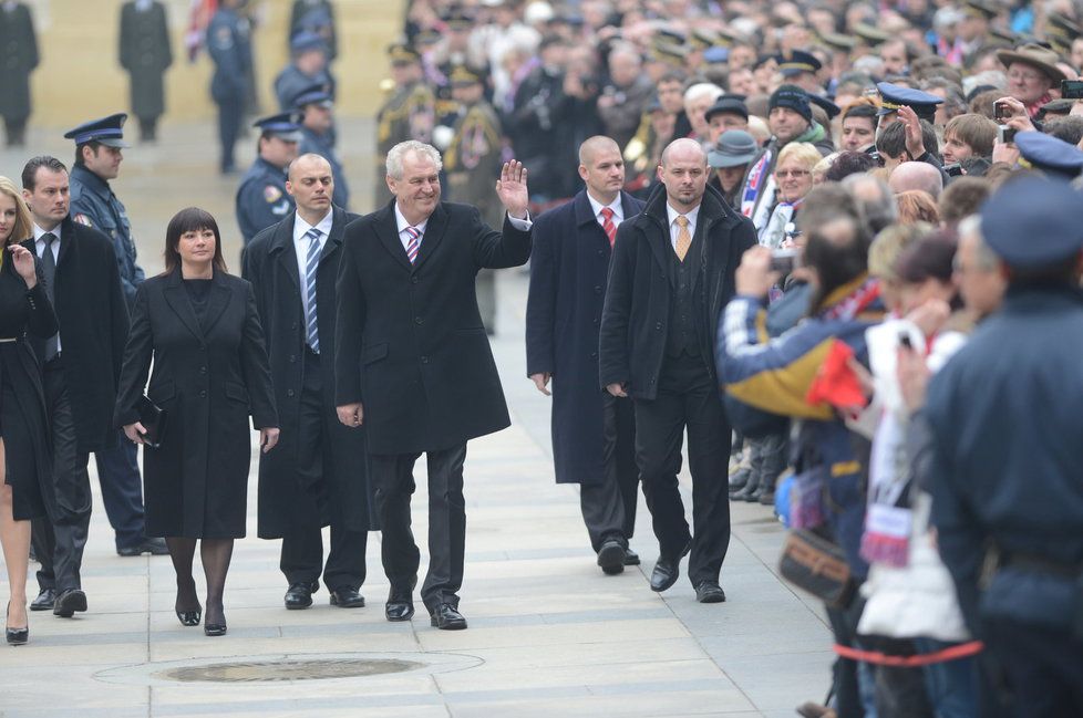 Miloš Zeman při inauguraci na Pražském hradě.