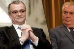 Předseda TOP 09 Miroslav Kalousek a prezident Miloš Zeman