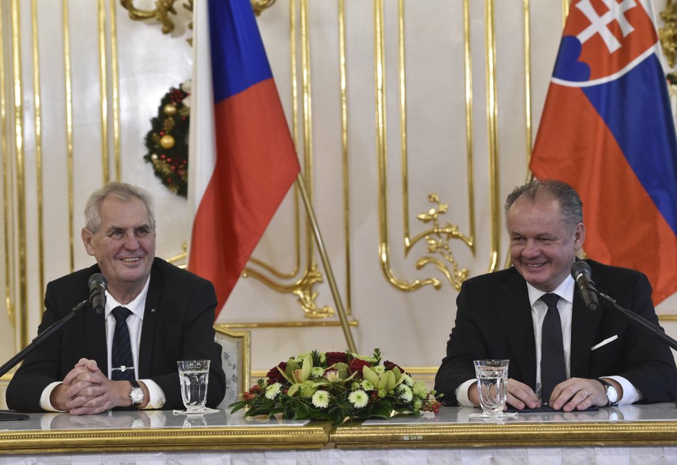 Prezidenti Miloš Zeman a Andrej Kiska