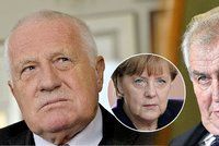 Zeman s Klausem podpořili petici proti Merkelové. Co si myslíte vy?
