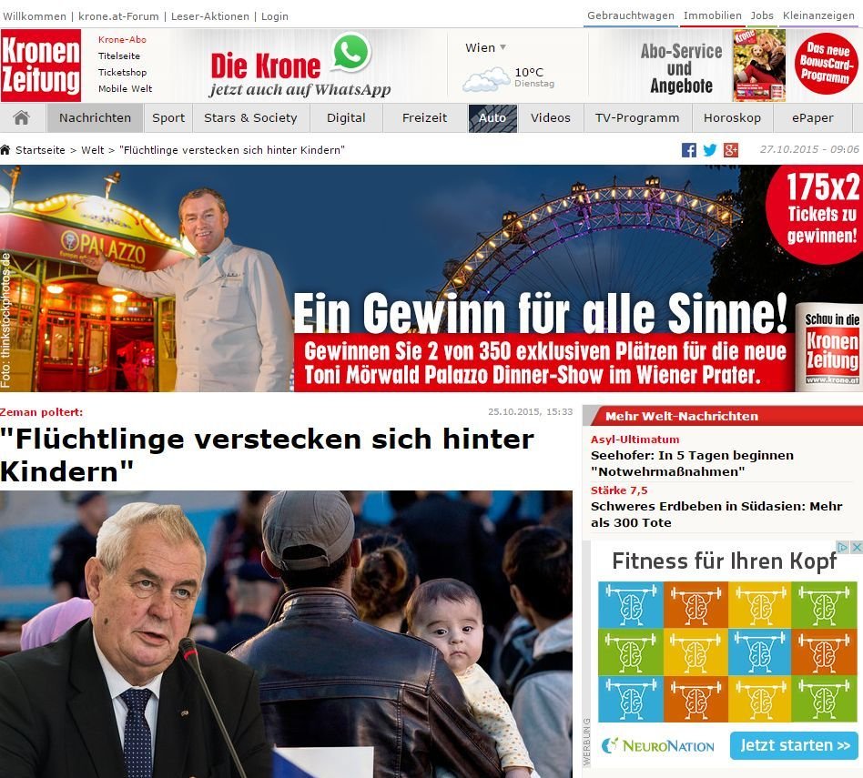 Internetová mutace rakouského deníku Kronen Zeitung