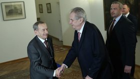 Miloš Zeman a Jiří Kubera na Pražském hradě