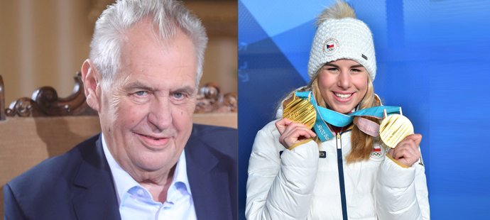 Prezident Miloš Zeman si Ester Ledeckou oblíbil. Ta mu ale stejnou mincí neoplácí