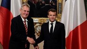 Prezident Miloš Zeman (vlevo) se 26. října 2018 setkal s francouzským prezidentem Emmanuelem Macronem