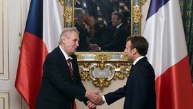 Prezident Miloš Zeman (vlevo) se 26. října 2018 setkal s francouzským prezidentem Emmanuelem Macronem