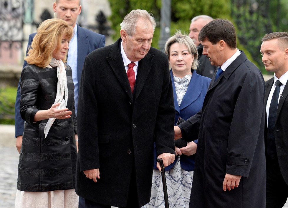 Prezident Miloš Zeman navštívil 15. května 2019 v Budapešti maďarského prezidenta Jánose Ádera.