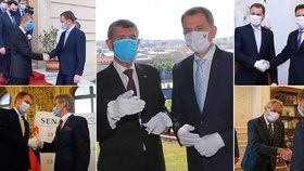 Bílé rukavice byly jen na oko? Při návštěvě slovenského premiéra Igora Matoviče se protokol kvůli koronaviru dodržoval jen občas.