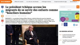 Článek o Miloši Zemanovi na francouzském webu Metronews.fr