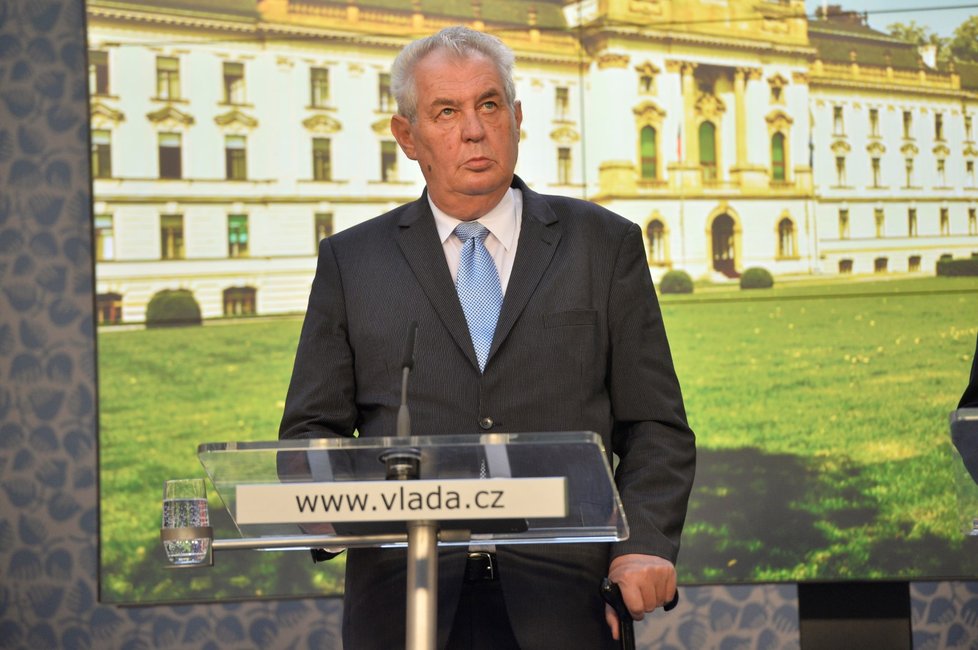 Prezident Miloš Zeman na Úřadu vlády