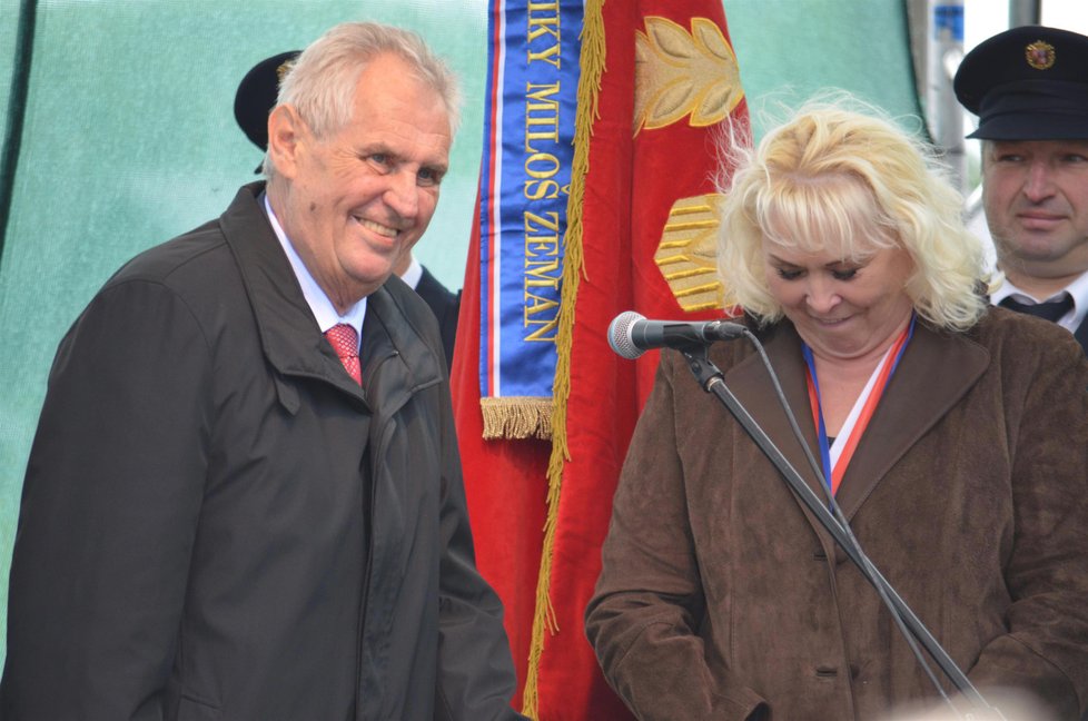 Prezident Miloš Zeman při setkání s obyvateli obce Jakartovice na Opavsku