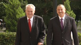 Český prezident Miloš Zeman a jeho ázerbájdžánský protějšek Ilham Alijev