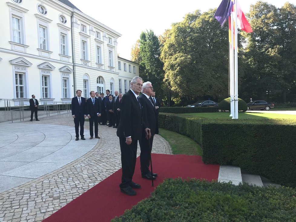 Český prezident Miloš Zeman a jeho německý protějšek Frank-Walter Steinmeier v Berlíně (21. 9. 2018)