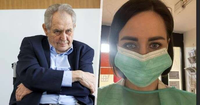Miloš Zeman v nemocnici. Navštívila ho Alex Mynářová.