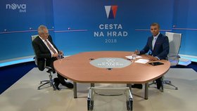 Prezident Miloš Zeman v pořadu Cesta na Hrad televize Nova