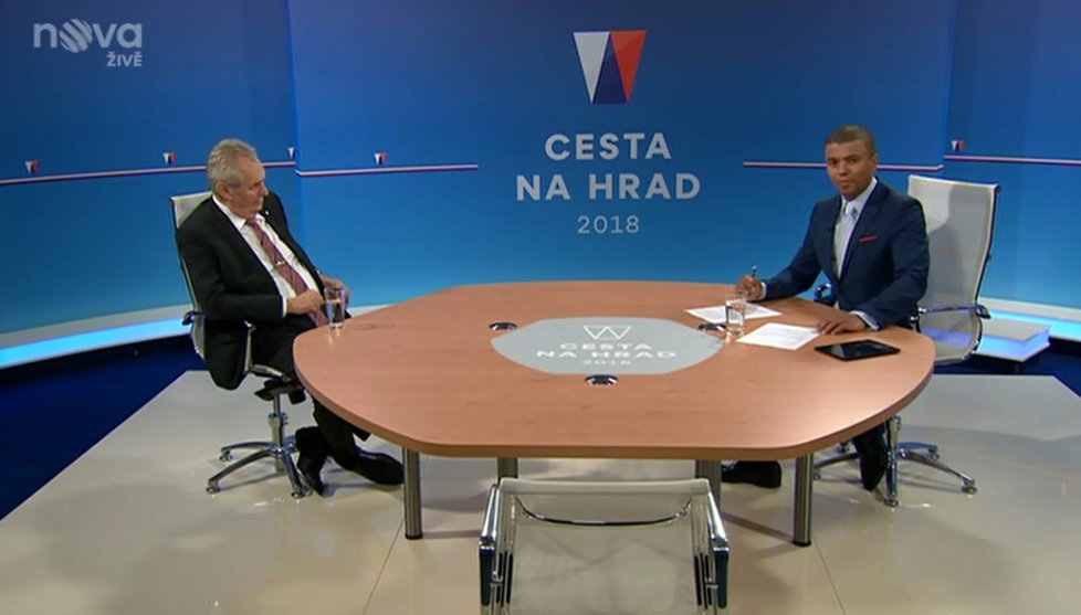 Prezident Miloš Zeman v pořadu Cesta na Hrad televize Nova