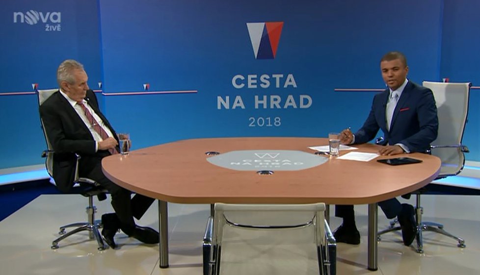 Prezident Miloš Zeman v pořadu Cesta na Hrad televize Nova