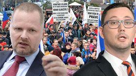 Předseda ODS Petr Fiala, prezidentův mluvčí Jiří Ovčáček a demonstrace proti islámu, uprchlíkům a za Miloše Zemana